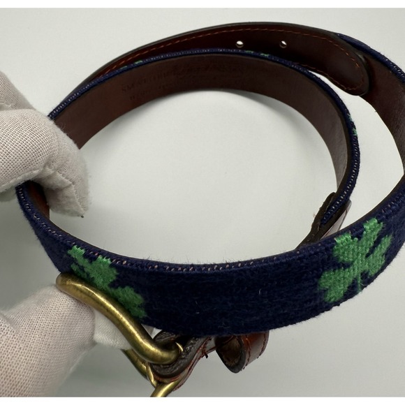 Smathers & Branson Other - Smathers & Branson Needlepoint Handcrafted Belt New  Irish Shamrock Size L Kids